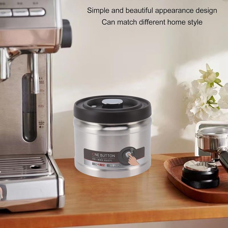 YUEHISY Coffee Canister, Vacuum Sealed Coffee Container, Steel Airtight Kitchen Food Storage Container for Grounds Coffee, Beans, Tea, Flour, Cereal, Sugar (750ML Stainless Steel Color) - Image 5