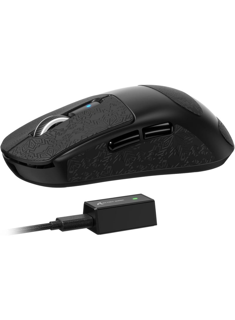 هجوم القرش R6 Lightweight Wireless Gaming Mouse,PAW 3950Max Sensor Computer Mouse with Nordic 52480,8KHz Polling,42K DPl,OMRON Optaicl Switch,USB-C Charging,7 Programmable Buttons(Black & Sticker) - Image 1