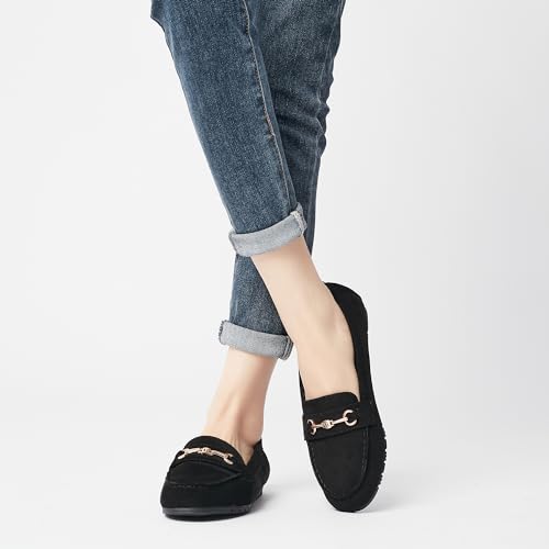 BGSTGUDS Women's Wide Loafers Shoes Cute Dressy Shoes Ladies Comfort Slip Ons Work Shoes, Black, Size 11W - Image 2