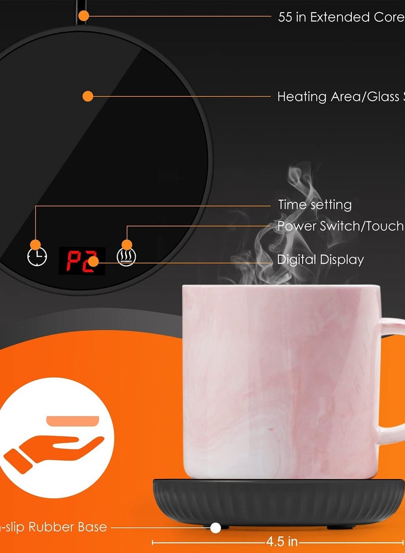 شو وو Coffee Mug Warmer with 2 Temp Settings, Auto Shut Off & 1-12H Timer - Keep Your Coffee, Tea, Milk, and Hot Beverages Warm at Home or Office Desk - Image 1