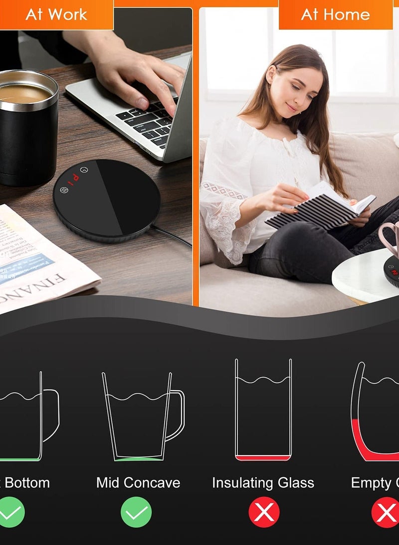 شو وو Coffee Mug Warmer with 2 Temp Settings, Auto Shut Off & 1-12H Timer - Keep Your Coffee, Tea, Milk, and Hot Beverages Warm at Home or Office Desk - Image 3
