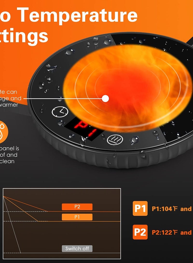 شو وو Coffee Mug Warmer with 2 Temp Settings, Auto Shut Off & 1-12H Timer - Keep Your Coffee, Tea, Milk, and Hot Beverages Warm at Home or Office Desk - Image 2