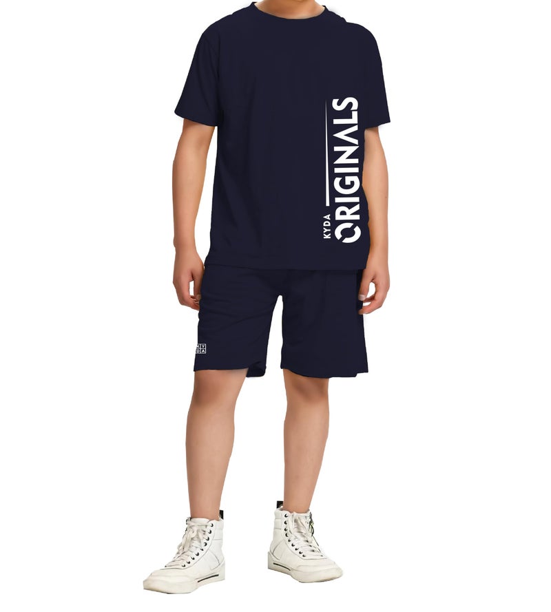 KYDA KIDS®100% Pure Cotton Boy's Premium Printed Tshirt and Shorts Set - Image 1