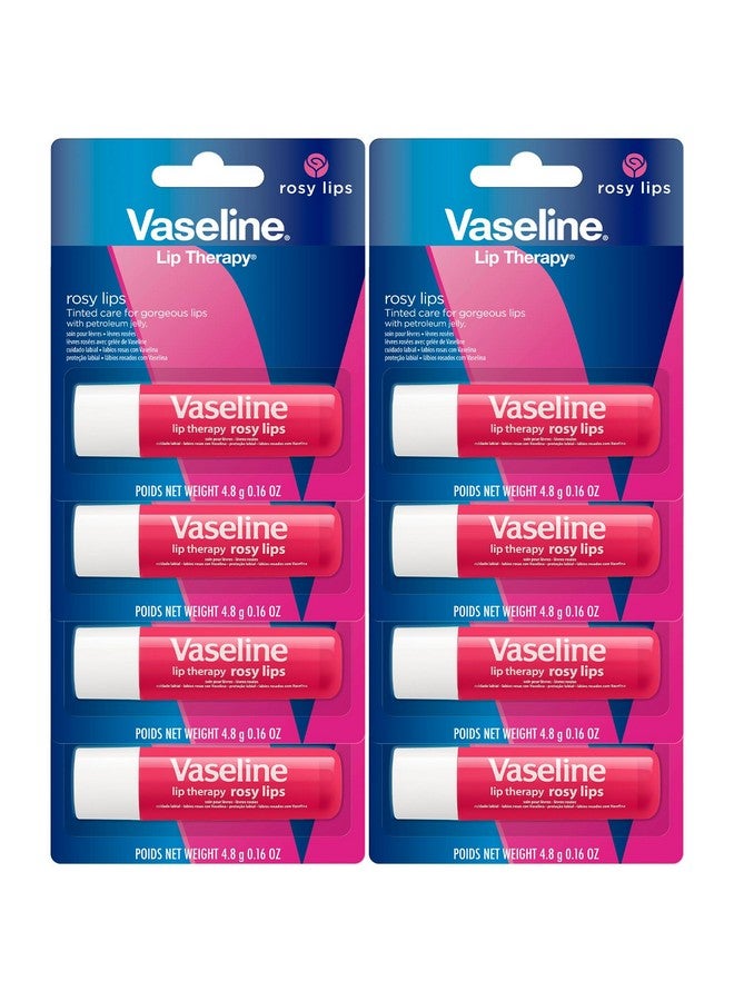 فازلين ليب ثيرابي للشفاه الوردية - عبوة مرطب شفاه، فازلين ستيك، مرطب شفاه للشفاه الجافة، 0.16 أونصة لكل عبوة (عبوة من 8 قطع) - Image 1