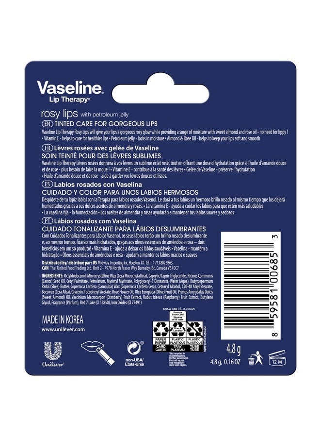 فازلين ليب ثيرابي للشفاه الوردية - عبوة مرطب شفاه، فازلين ستيك، مرطب شفاه للشفاه الجافة، 0.16 أونصة لكل عبوة (عبوة من 8 قطع) - Image 2
