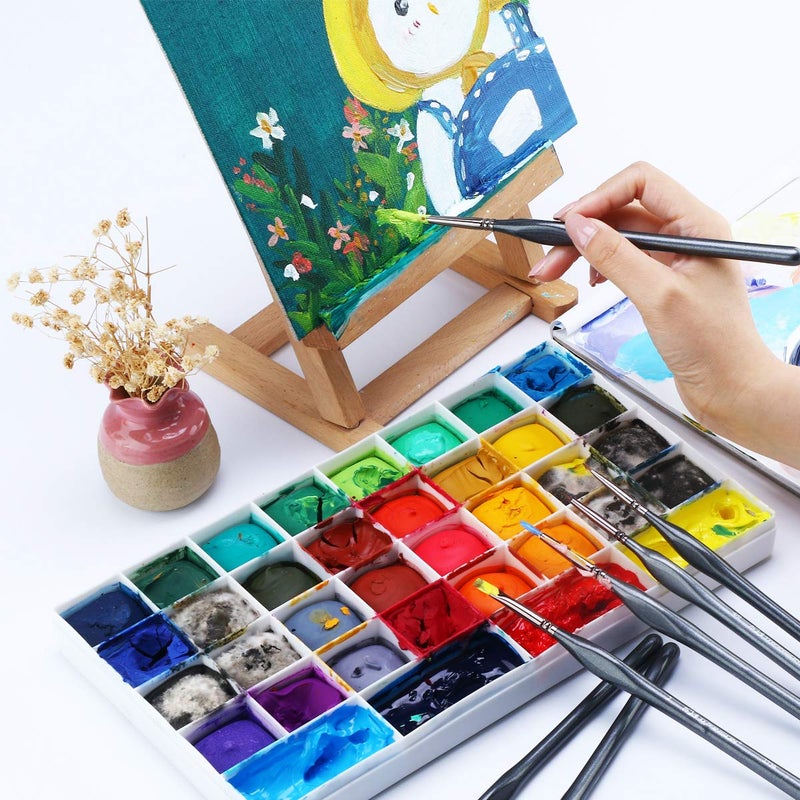 TRANSON مجموعة فرش رسم تفصيلية دقيقة من ترانسون 8 قطع مع مقبض مثلث للنماذج والرسم على الوجه مناسبة للأكريليك والغواش والألوان المائية والزيتية - Image 4