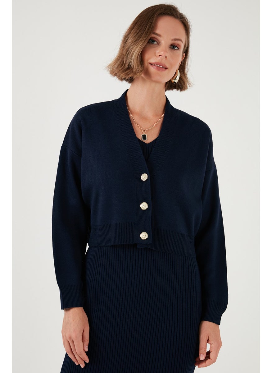Lela V Neck Buttoned Knitwear Crop Cardigan Women's Cardigan 4616170  - Image 5