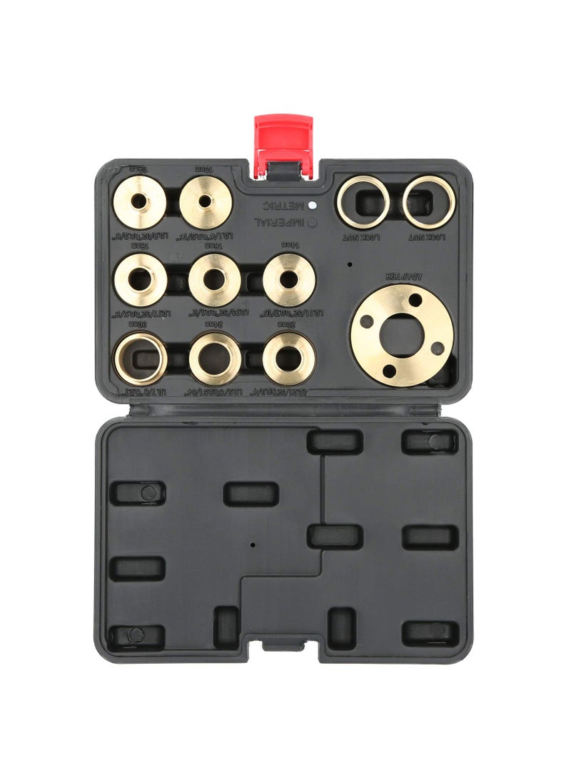 Estink Router Guide Kit 11PcsSet Brass Template Router Guides Kit Lock Nuts  Template Guide Adapter Router Accessory for Hinge Routing Dovetailing 