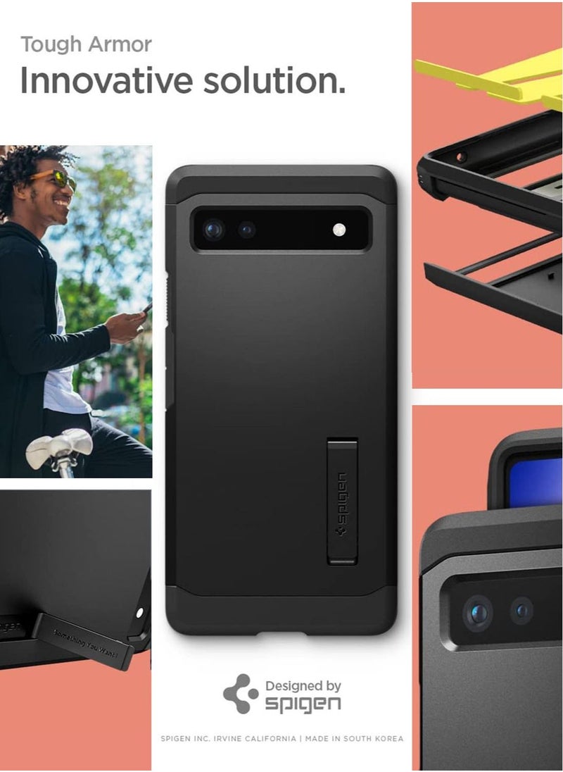 Spigen - Tough Armor Case Cover for Google Pixel 6a (2022) with Extreme Impact Foam - Black - Image 1