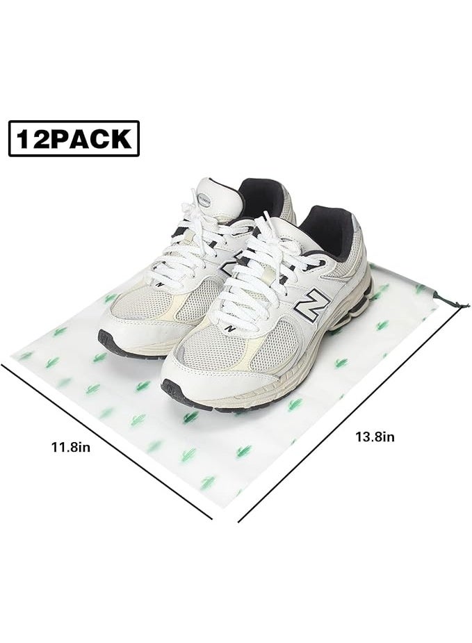 DUNISO 12 Pcs Travel Shoe Bags, Large Clear Shoes Storage Organizer with Drawstring, Transparent Travel Shoe Storage Bags for Packing，Waterproof and Dustproof，for Travel, Closet Organization, or Protecting Shoes from Dust and Dirt,11.8in x 13.8in - Image 2