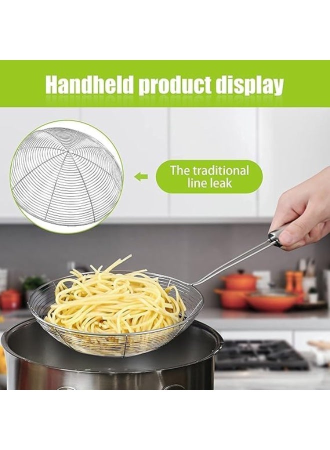Stainless Steel Wire Strainer, Noodles Skimmer for Fries Pasta Dumplings Oil Filter - Image 1