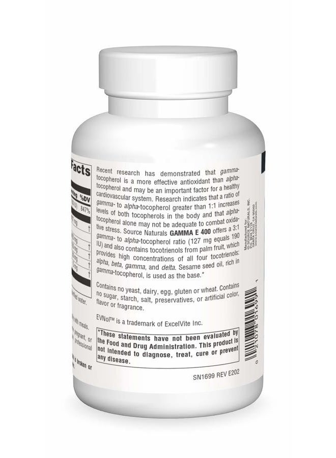 Source Naturals Gamma E Complex 400 mg - 120 Softgels - Image 2