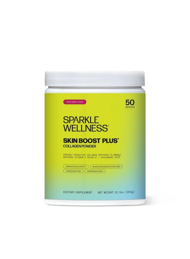 Sparkle Collagen سباركلي ويلنس سكين بوست بلس (توت مختلط) [50 حصة] | مكمل مسحوق الكولاجين مع بيوأكتيف هيدروكسي كولاجين ببتيدات فيريسول، فيتامين C وحمض الهيالورونيك لتحسين مرونة البشرة - Image 1