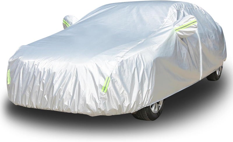 DAYONG Car Cover, All Weather Waterproof Full Cover for Sedan SUV, Cotton Lining Door Zipper, Windproof Straps, Dustproof Sun Protection Car Tarp for Automobiles. (C1-490 * 190 * 150CM) - Image 1