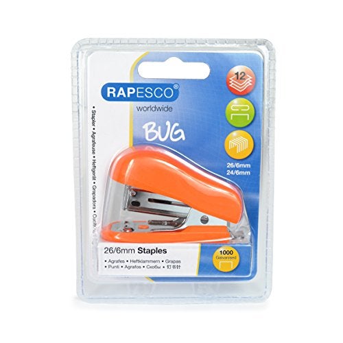 Rapesco Bug Mini Stapler, Orange (1410) - Image 5