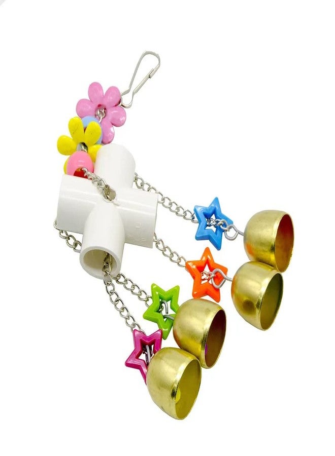 Fejapa Bird Swing Bells Toy with Bell Chewing Hanging Ring Toy Cage Bite for Pet Budgie Parakeet Cockatiel Conure Macaw African Grey Eclectus Cockatoo Finches Lovebird Quaker Parrot Finch Canary - Image 2