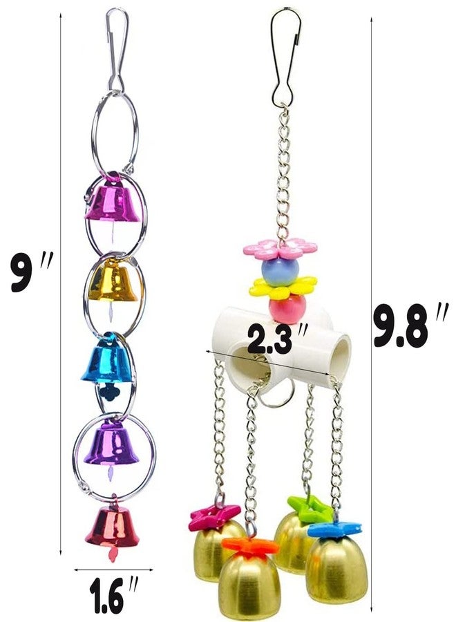 Fejapa Bird Swing Bells Toy with Bell Chewing Hanging Ring Toy Cage Bite for Pet Budgie Parakeet Cockatiel Conure Macaw African Grey Eclectus Cockatoo Finches Lovebird Quaker Parrot Finch Canary - Image 4