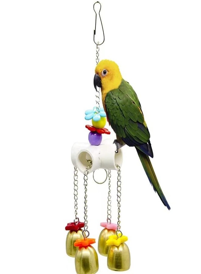 Fejapa Bird Swing Bells Toy with Bell Chewing Hanging Ring Toy Cage Bite for Pet Budgie Parakeet Cockatiel Conure Macaw African Grey Eclectus Cockatoo Finches Lovebird Quaker Parrot Finch Canary - Image 3
