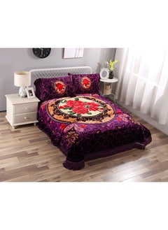 Blanket Set of 4 Pieces King Size Super Soft Double Ply Combo Blanket Purple