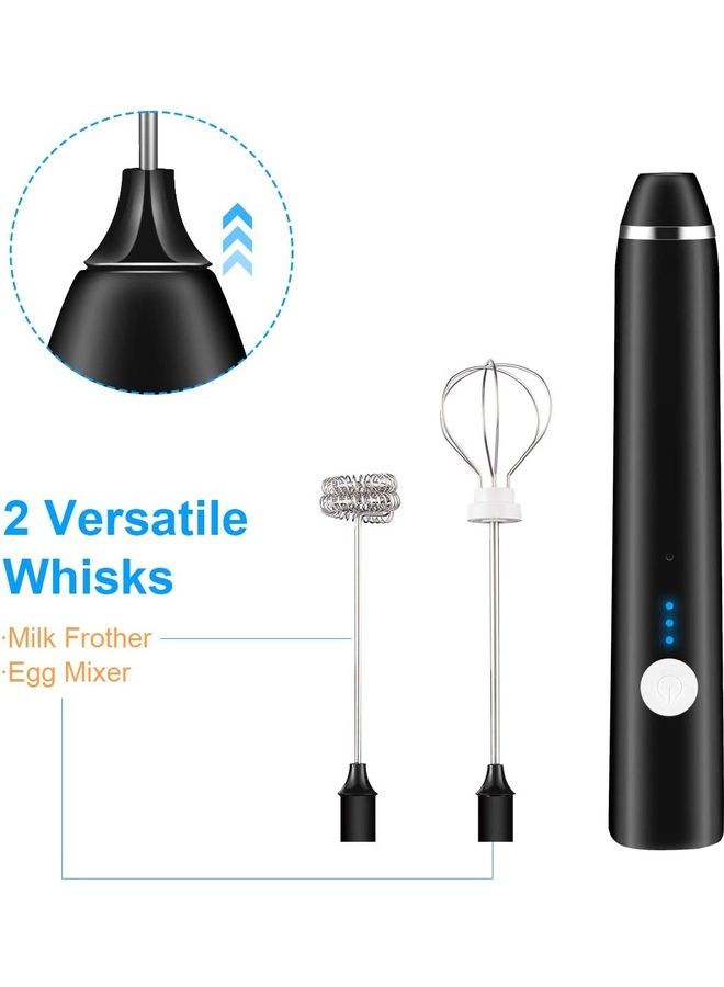 Loquat 2-Piece Milk Frother And Whisk Set Black/Silver - Image 5