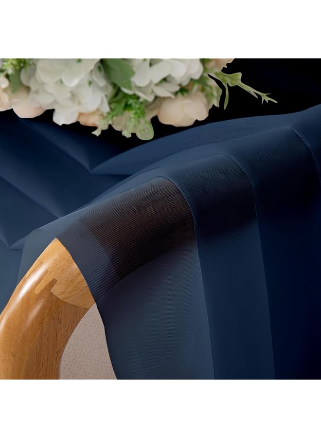 إيروريكس ستائر شفافة باللون الأزرق الداكن مكونة من لوحتين مع جيوب قضيبية ناعمة الملمس لغرفة المعيشة وغرفة النوم 100×250 سم - Image 3