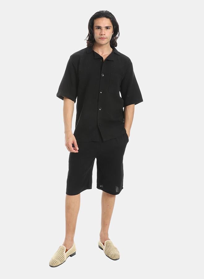 Red Circle heavy linen suit with short a43 - Image 1