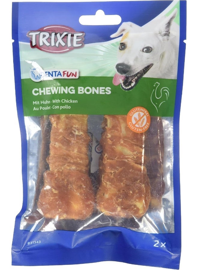Trixie Denta Fun Chicken Chewing Bones Dog Chews - 2X60G - Image 1