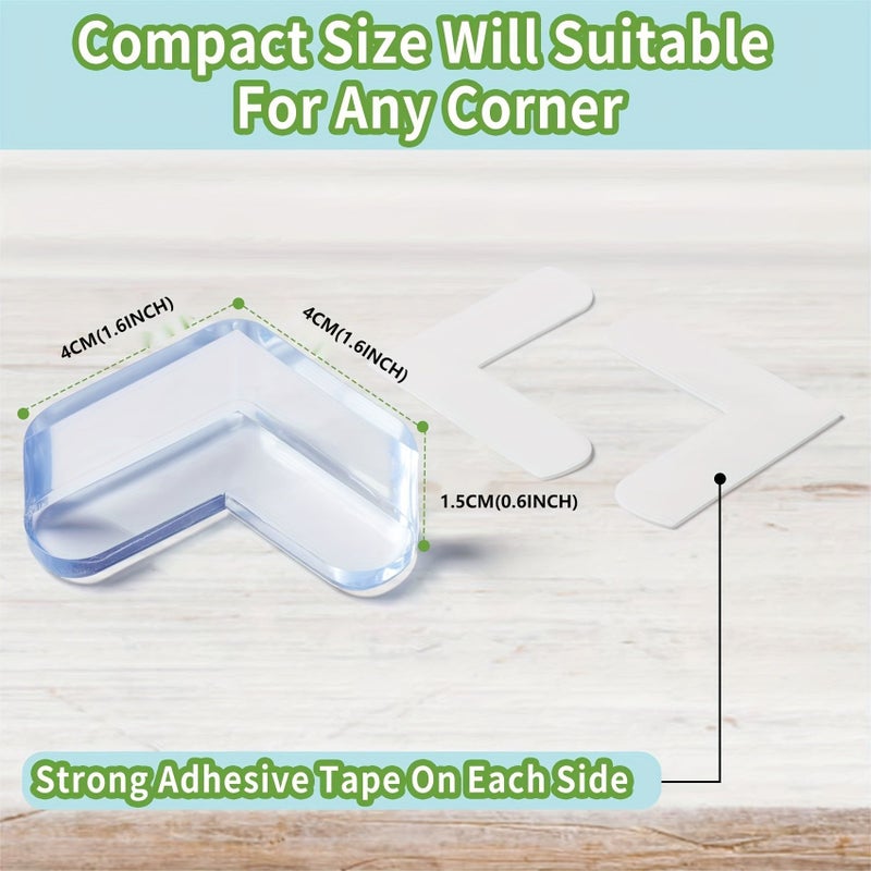 12 Pcs Clear Corner Guards High Resistant Adhesive Gel for Table Furniture Glass Cabinet - Image 2