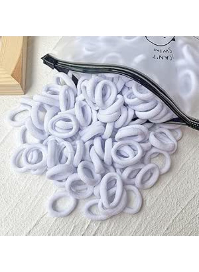 مجموعة توك شعر قطنية للأطفال 100 قطعة، توك شعر مرنة بدون خياطة لتسريحة ذيل الحصان للبنات - Image 1