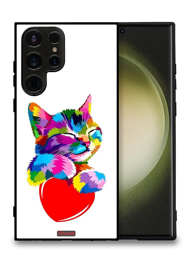 Tolwak Samsung Galaxy S23 Ultra 5G Protective Case Cover Colourful Kitten - Image 2