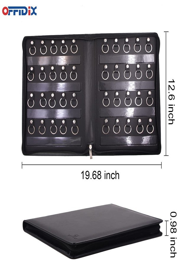 OFFIDIX Large Zippered Key Case,Leather Portable Key Cabinet, 40 Key Hooks Key Organizer,Manager & Landlord Key Holder,Suitable for Real Estate Sales,Hotel Executives, Car Service - Image 2