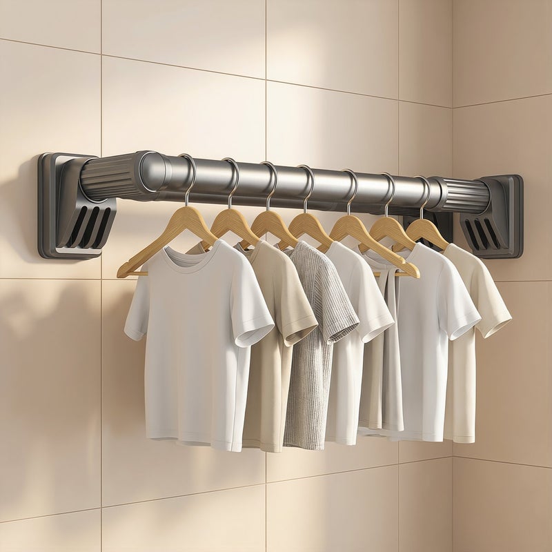 Multipurpose Tension Rod No Drill For Closet Balcony Curtain 0.4-0.55m Non Slip Hanging Bar - Image 4