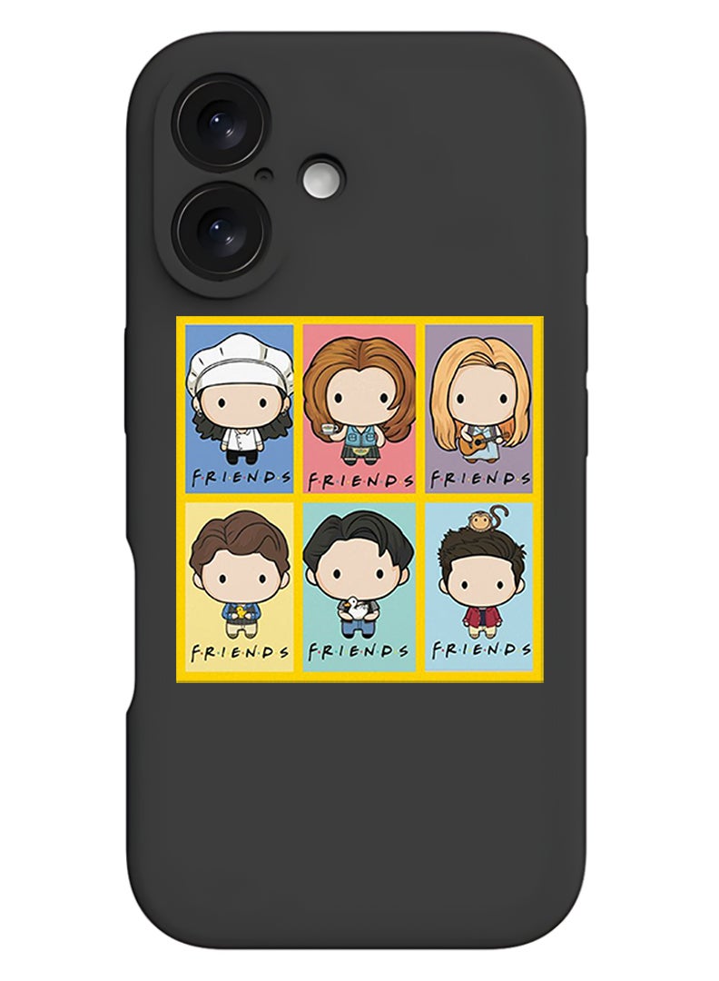 Theodor Protective Slim Fit Case Liquid Silicone Cover with Full Body Protection Anti-Scratch Shockproof Case For Apple iPhone 17 (Black) friends - Image 1