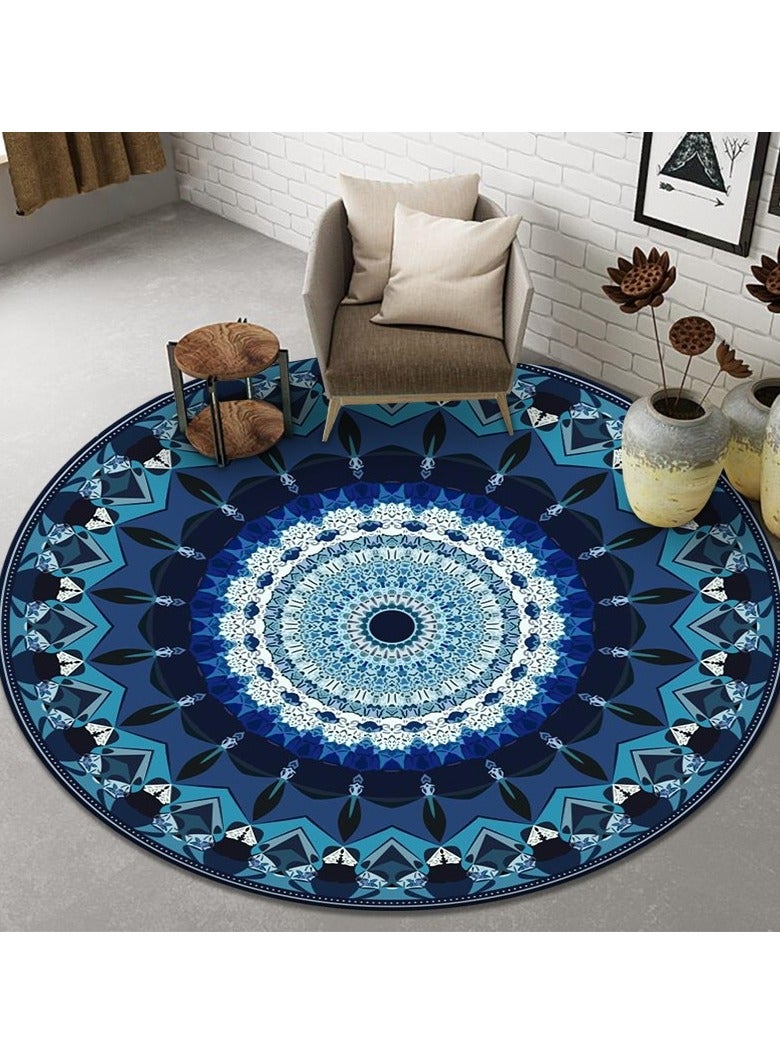 Loquat سجادة دائرية بأسلوب بوهيمي قابلة للغسل في الغسالة من ألياف البوليسเตอร์ - Image 1