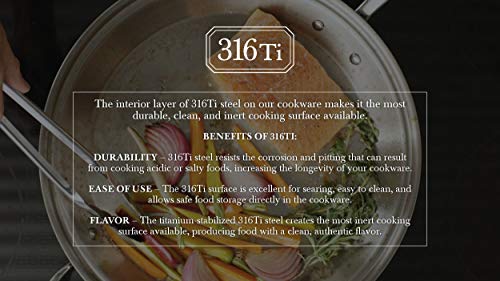 Heritage Steel 8 Quart Stock Pot with Lid - Titanium Strengthened 316Ti Stainless Steel with 5-Ply Construction - Induction-Ready and Fully Clad, Made in USA - Image 4