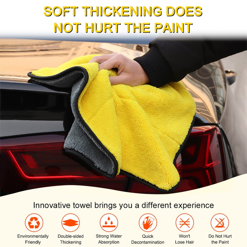Car Wash Towel Super Absorbent Thick Microfiber Car Cleaning Cloth Detailing Towel 2pcs - Image 5
