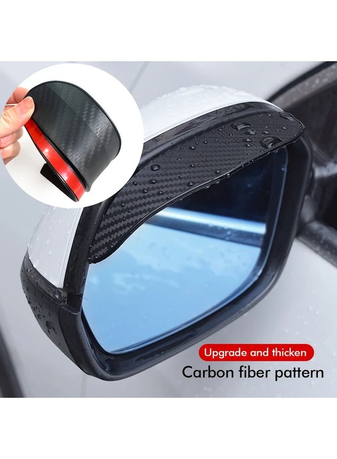Universal Car Rearview Mirror Rain Cover 2PCS Black 6.77x2.13 Inch Rainproof Thickened - Image 1