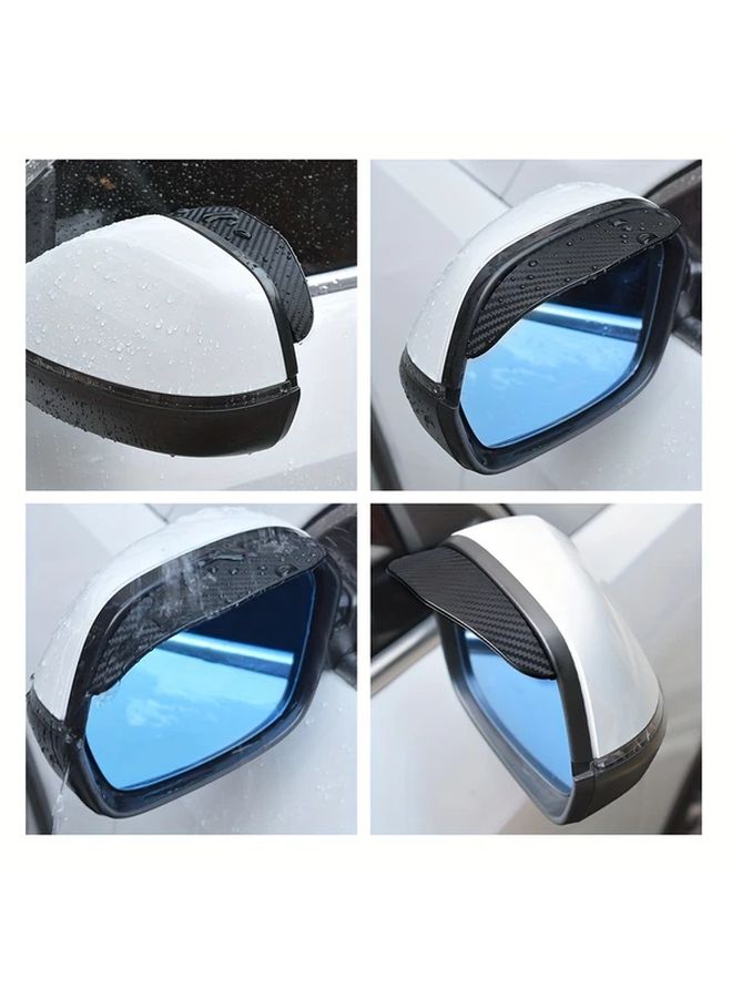 Universal Car Rearview Mirror Rain Cover 2PCS Black 6.77x2.13 Inch Rainproof Thickened - Image 3