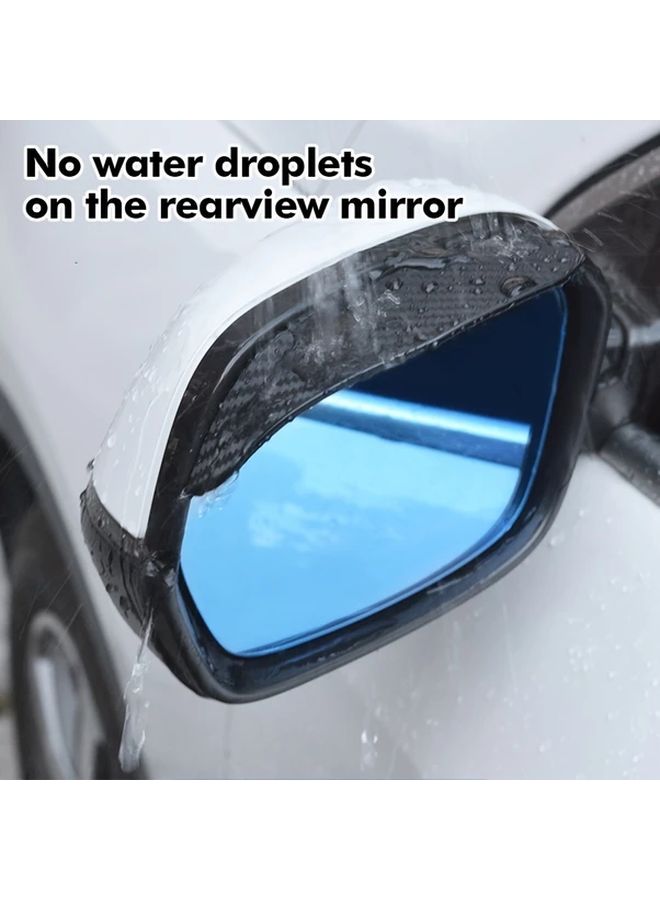 Universal Car Rearview Mirror Rain Cover 2PCS Black 6.77x2.13 Inch Rainproof Thickened - Image 5