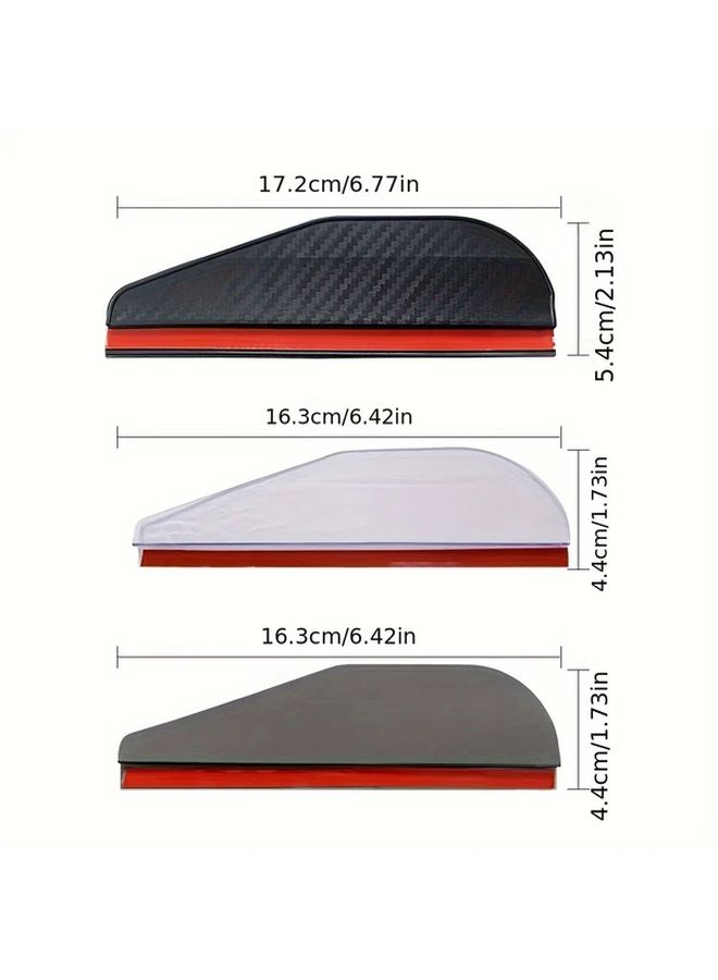 Universal Car Rearview Mirror Rain Cover 2PCS Black 6.77x2.13 Inch Rainproof Thickened - Image 2