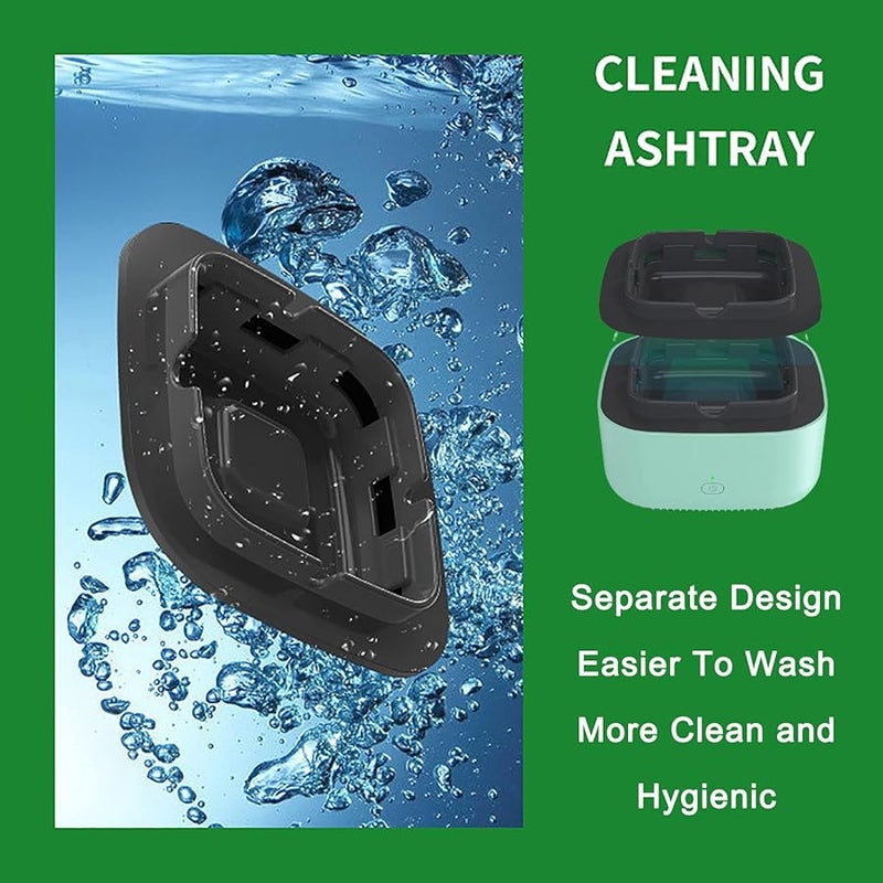 Smokeless Ashtray Air Purifier With Led Battery Indicator For Indoor Outdoor Green - Image 5