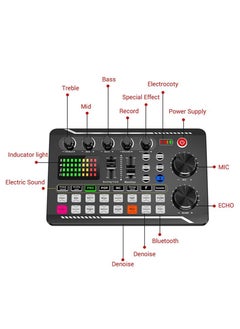 F988 Live Sound Card, Live Sound Card and Audio Interface with DJ Mixer Effects and Voice Changer, Bluetooth Stereo Audio Mixer, for YouTube Streaming - pzsku/Z49F36ECFD11C06C25016Z/45/_/1720237291/8741f770-535a-40db-9be6-b49b272fc740