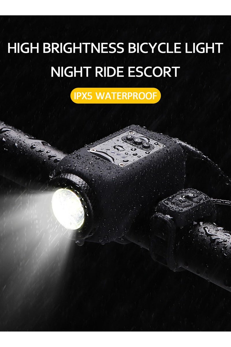 CMGTYYD Mountain Bike Electronic Horn Bell, New Electric Night Cycling Flashlight Accessories, IPX5 Waterproof, 110 dB Loud Alarm with USB Rechargeable Mountain Electronic Horn Light - Image 5