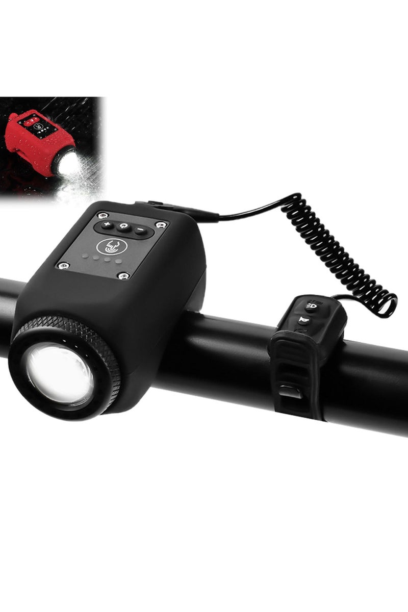 CMGTYYD Mountain Bike Electronic Horn Bell, New Electric Night Cycling Flashlight Accessories, IPX5 Waterproof, 110 dB Loud Alarm with USB Rechargeable Mountain Electronic Horn Light - Image 1