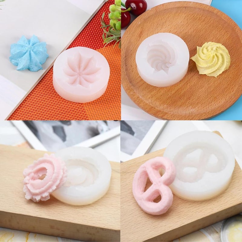 Skytail 5pc Silicone Biscuit Candle Molds Wafer Cookie Shape for Candle Making Cookie Candle Moulds Fondant Biscuit Tray Mini Food Wax Melts Epoxy Resin Casting DIY Cake Decor Candy Cupcake Topper - Image 4