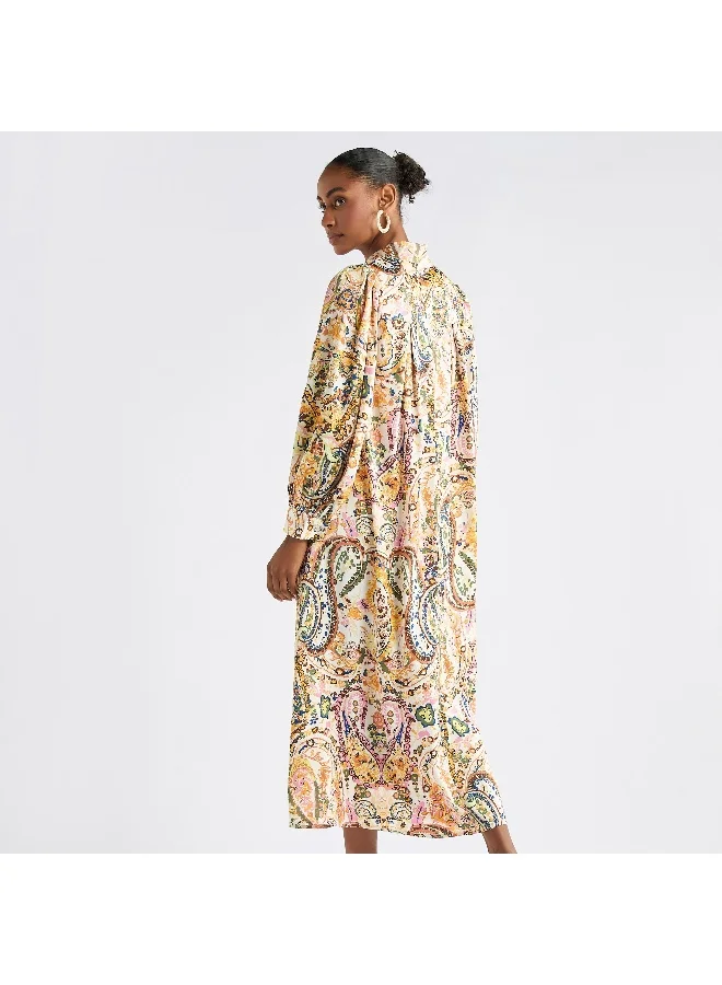 Splash FAV Printed Tie-Neck Dress