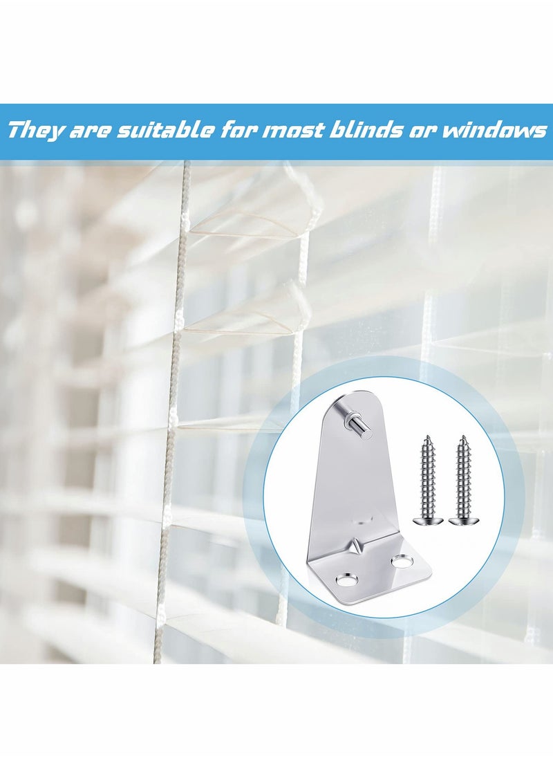 Excefore - 10 Pcs Metal Hold Down Brackets Silver Blinds Brackets Blind Holder Replacements Horizontal Blind Brackets with Screws for Horizontal Blinds Shades Window Doors Home Accessories - Image 1