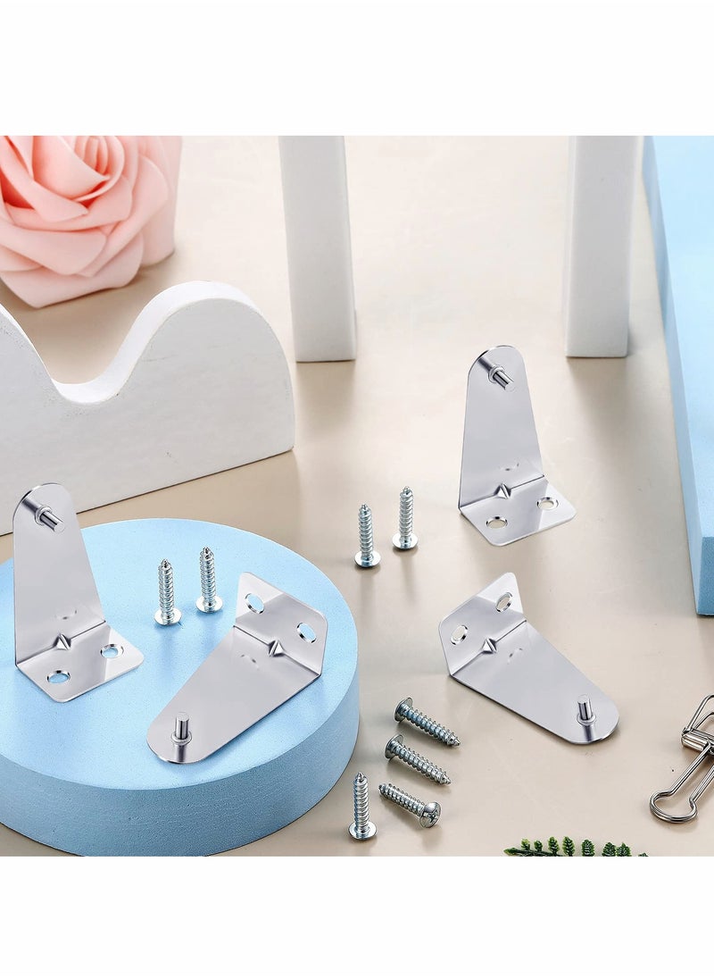 Excefore - 10 Pcs Metal Hold Down Brackets Silver Blinds Brackets Blind Holder Replacements Horizontal Blind Brackets with Screws for Horizontal Blinds Shades Window Doors Home Accessories - Image 1