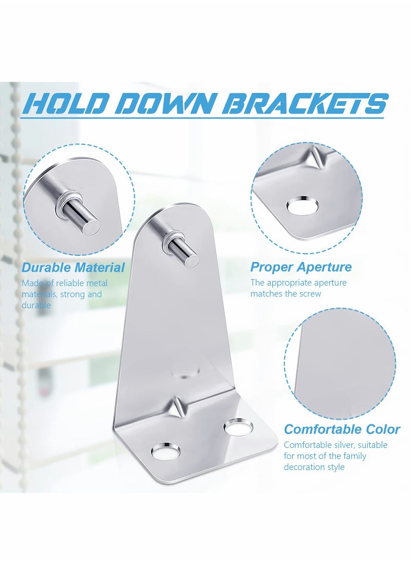 Excefore - 10 Pcs Metal Hold Down Brackets Silver Blinds Brackets Blind Holder Replacements Horizontal Blind Brackets with Screws for Horizontal Blinds Shades Window Doors Home Accessories - Image 1