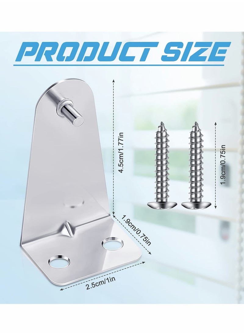 Excefore - 10 Pcs Metal Hold Down Brackets Silver Blinds Brackets Blind Holder Replacements Horizontal Blind Brackets with Screws for Horizontal Blinds Shades Window Doors Home Accessories - Image 1